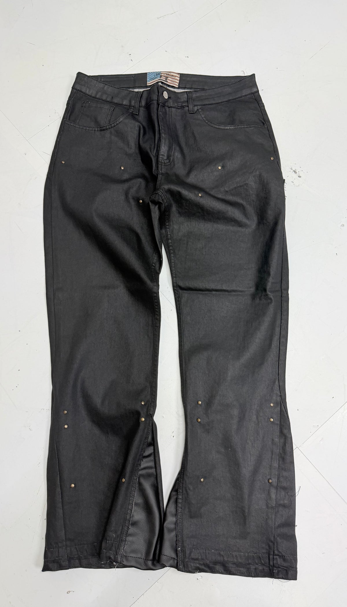 JEANS LEATHER FLARED