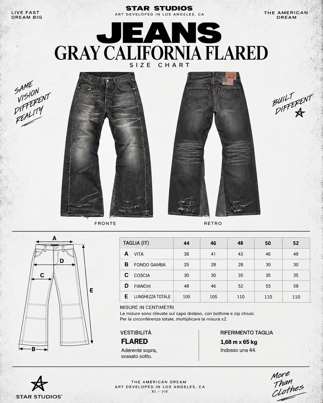 JEANS GRAY CALIFORNIA FLARED