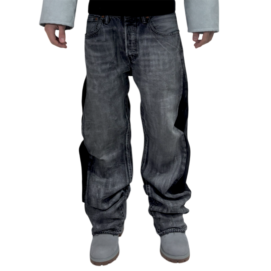 JEANS GRAY WAXED