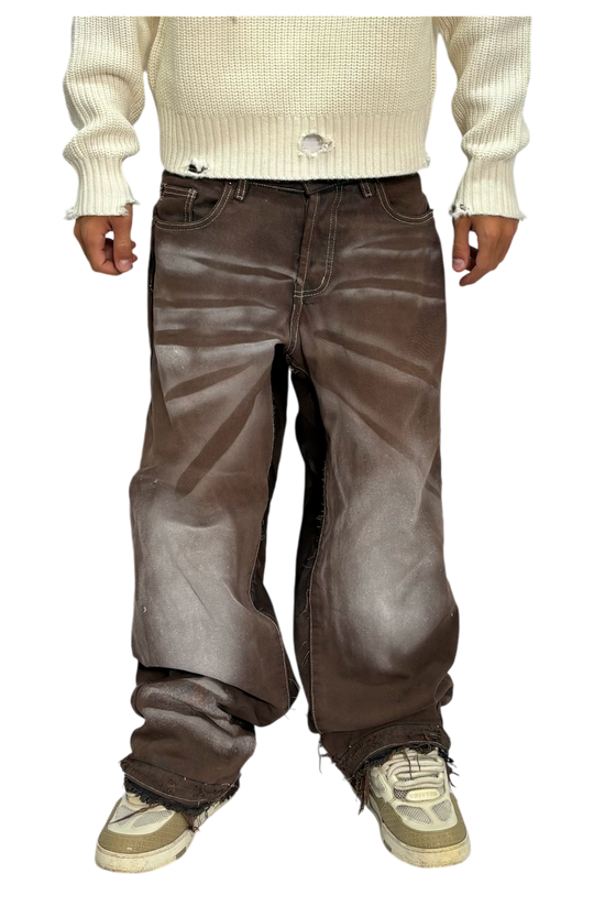 JEANS BROWN SPACE BAGGY