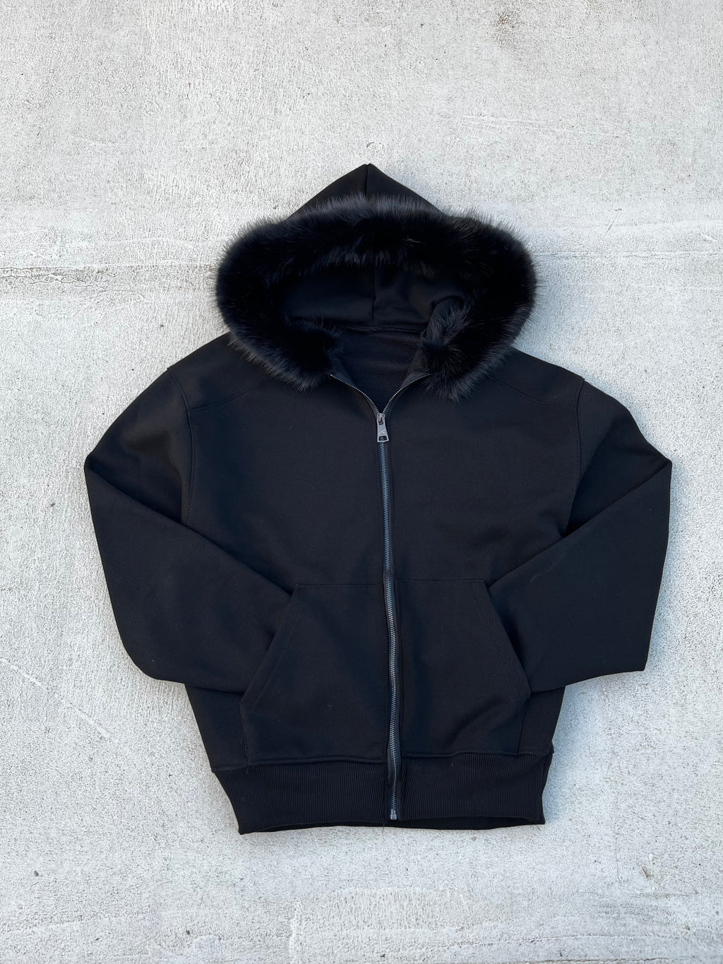 HOODIE FUR TOTAL BLACK