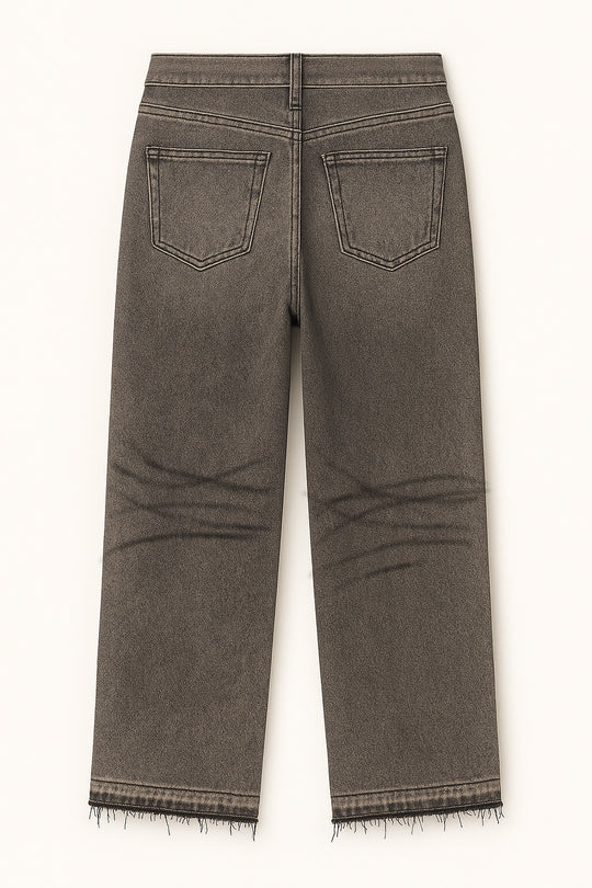 JEANS GRAY PEARLS BAGGY