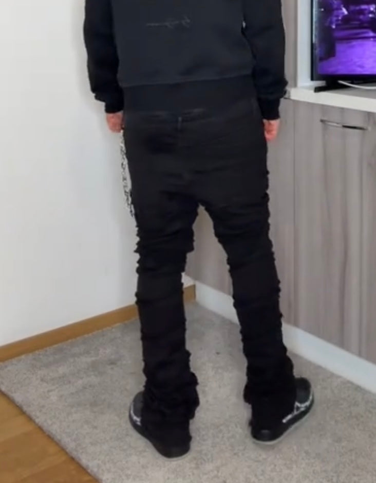 jeans black distressed 77jay