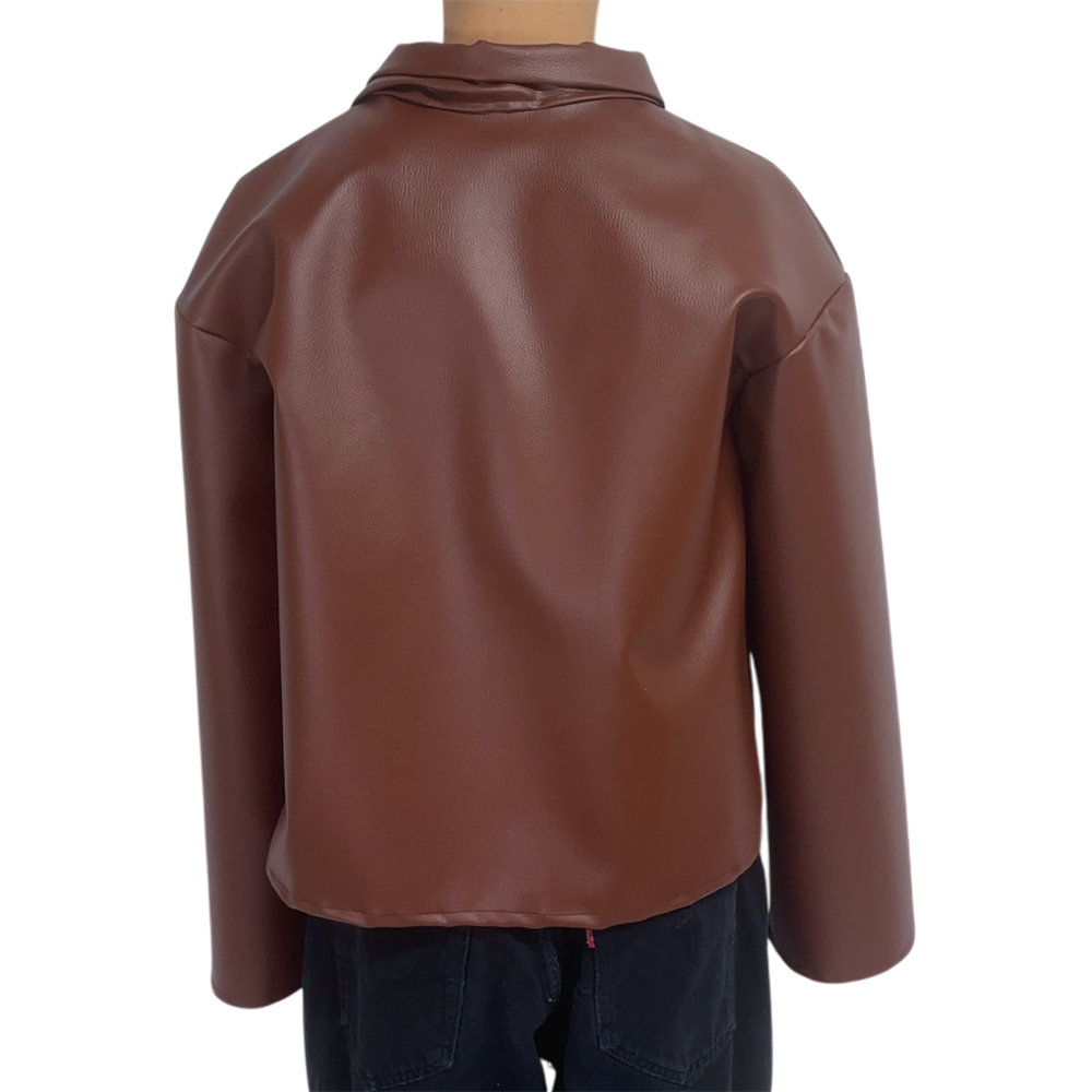 JACKET LEATHER BROWN