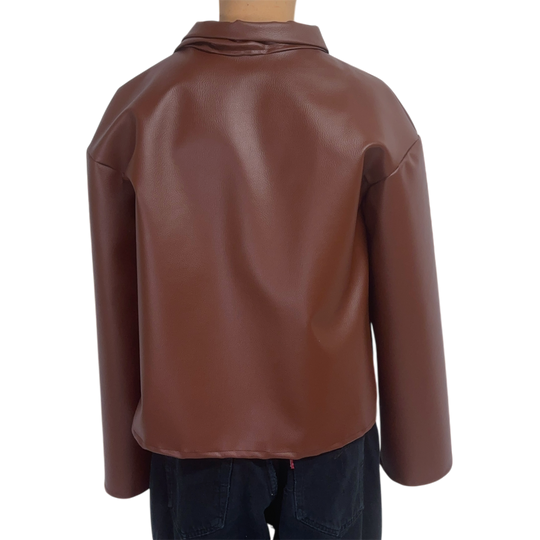 JACKET LEATHER BROWN