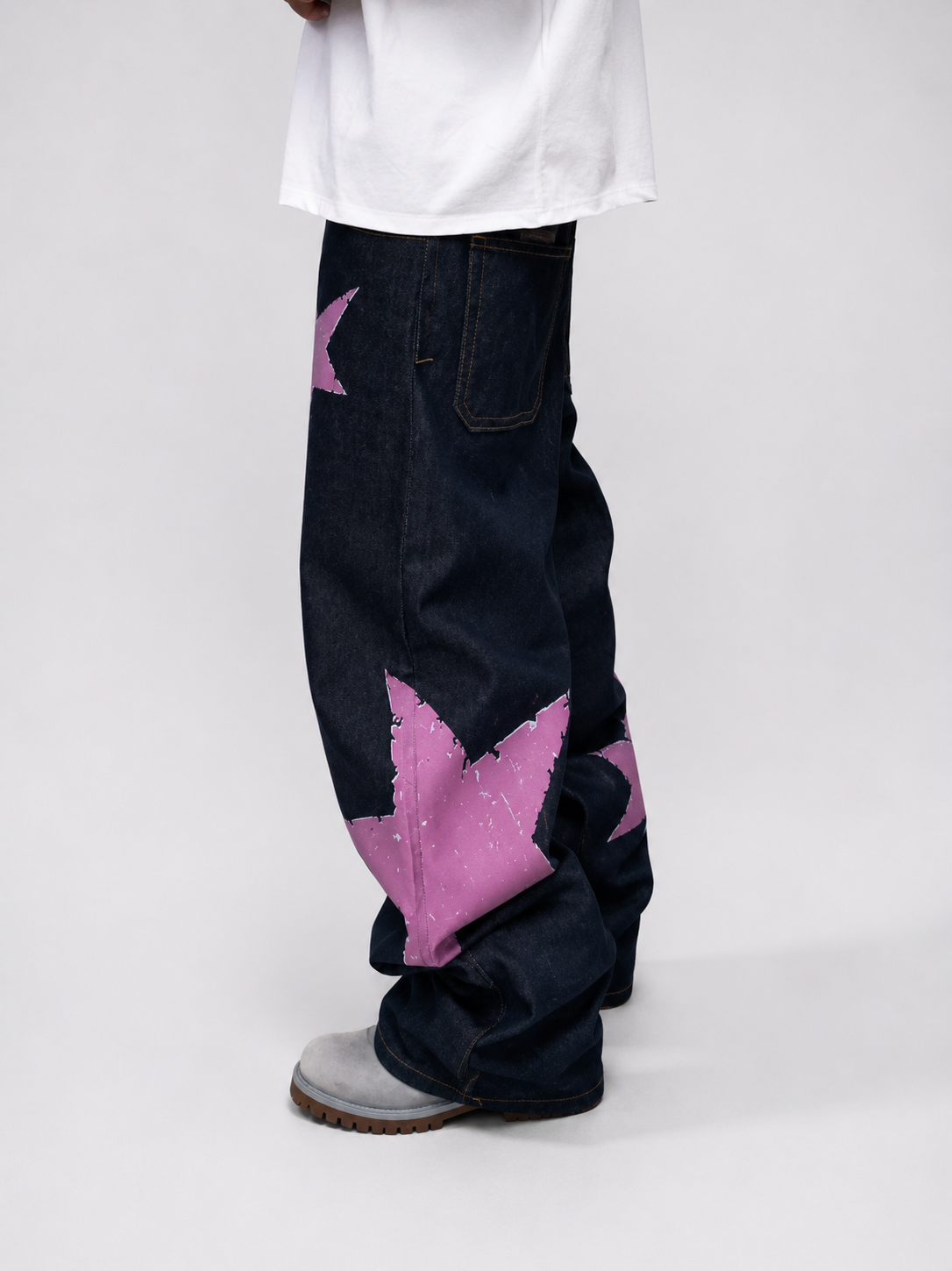 RAW DENIM STARS PINK