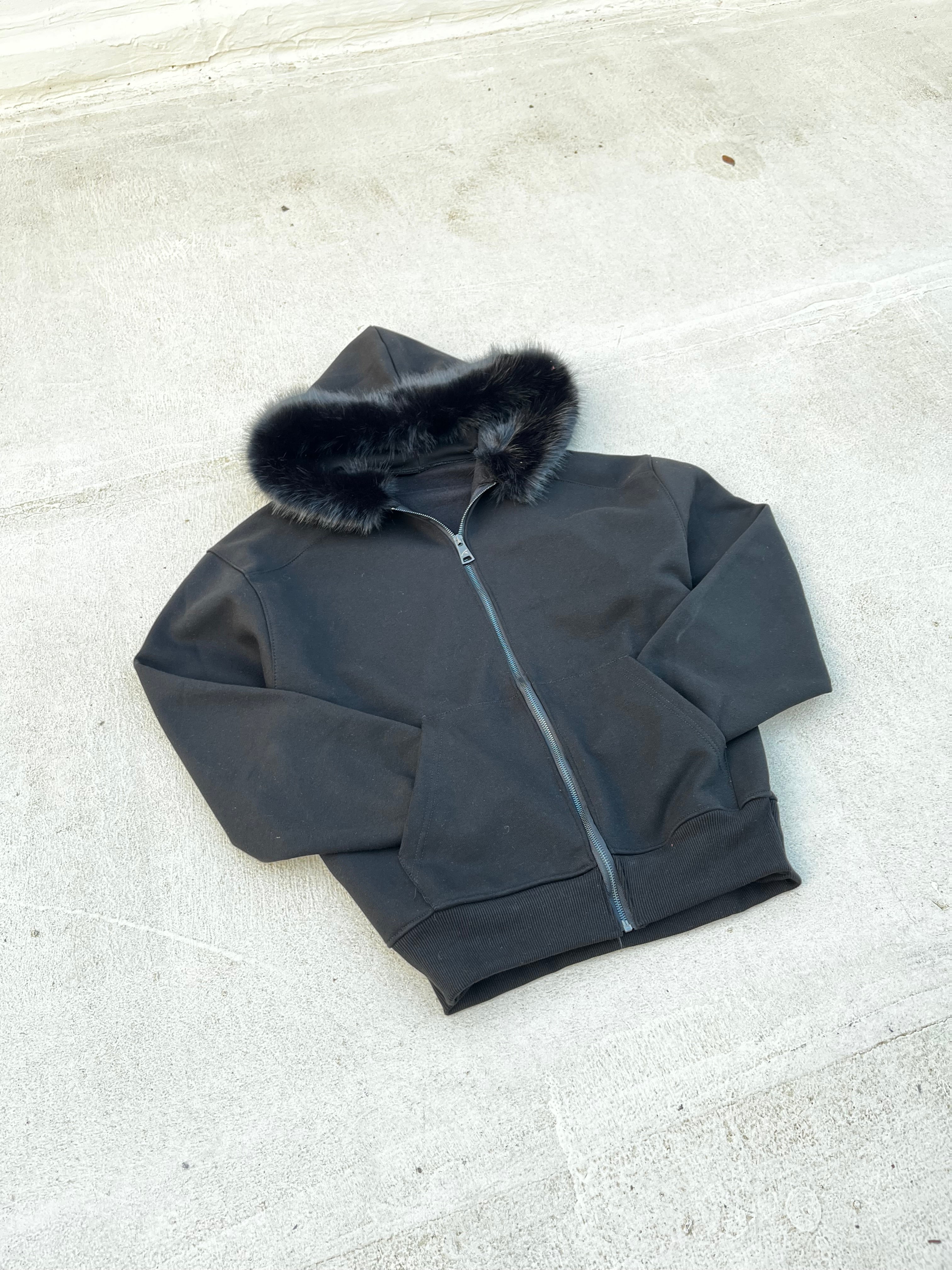 HOODIE FUR TOTAL BLACK