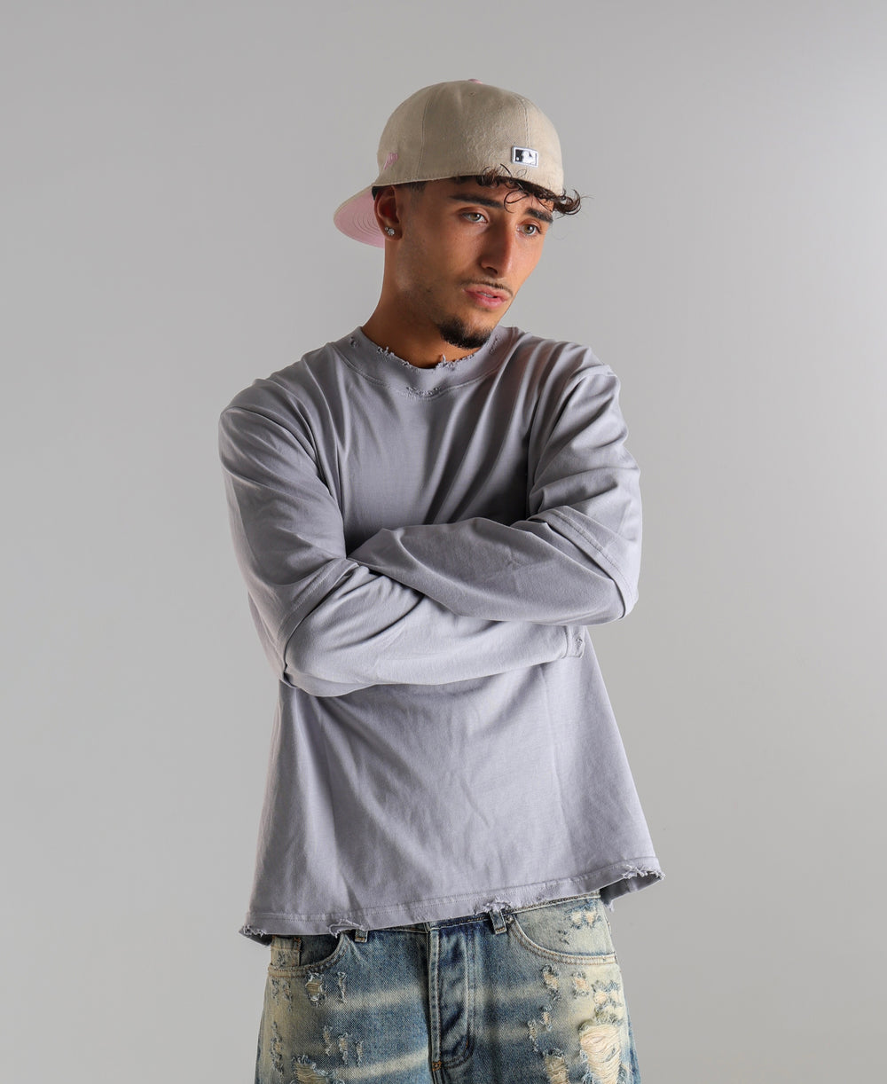 LONGSLEEVE GRAY DISTRESSED