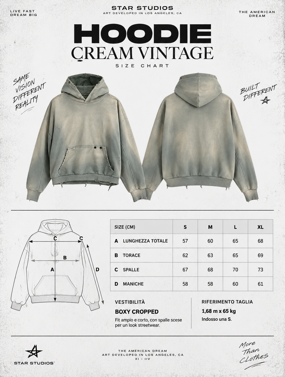 HOODIE CREAM AMERICAN DREAM