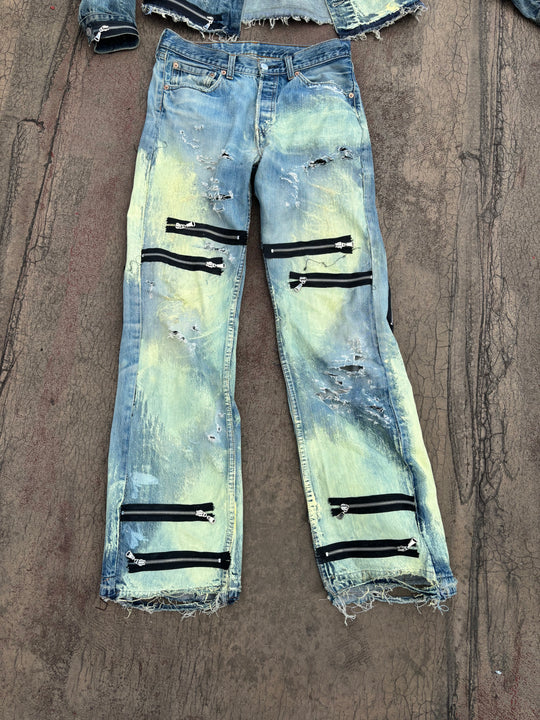 JEANS BEIGE ZIP