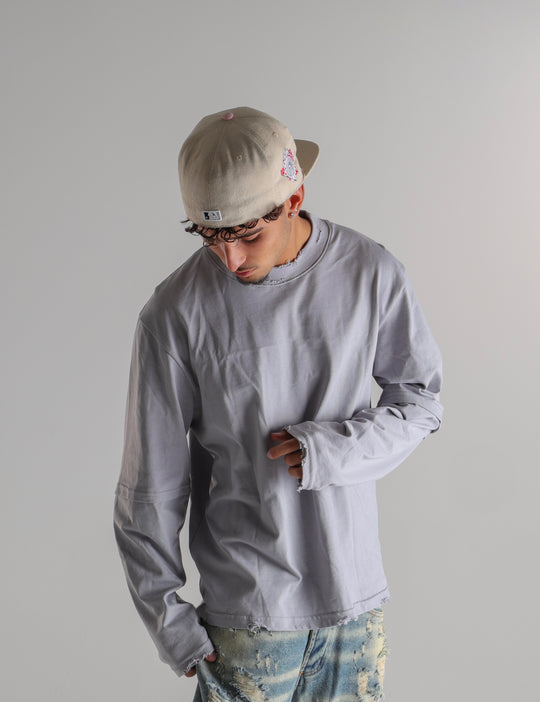 LONGSLEEVE GRAY DISTRESSED