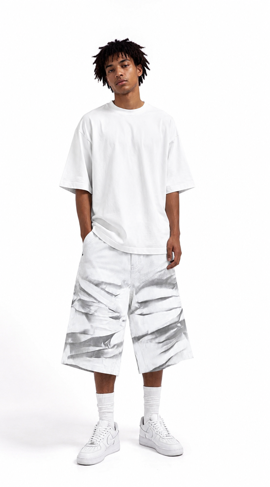 JORTS WHITE GRAY