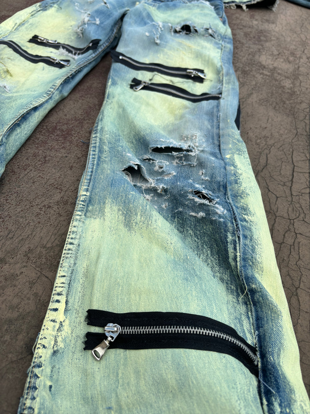 JEANS BEIGE ZIP