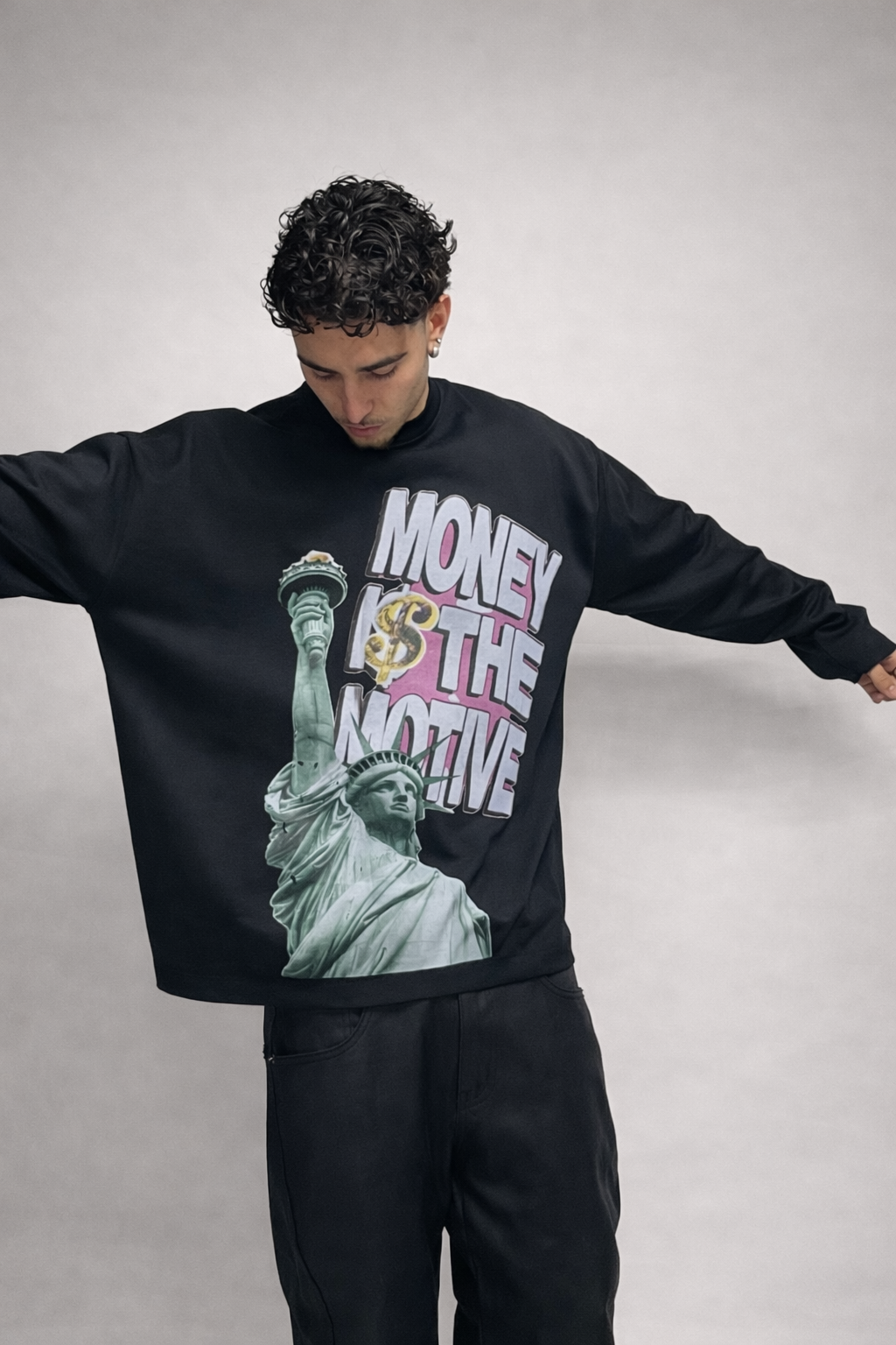 LONGSLEEVE MONEY BLACK