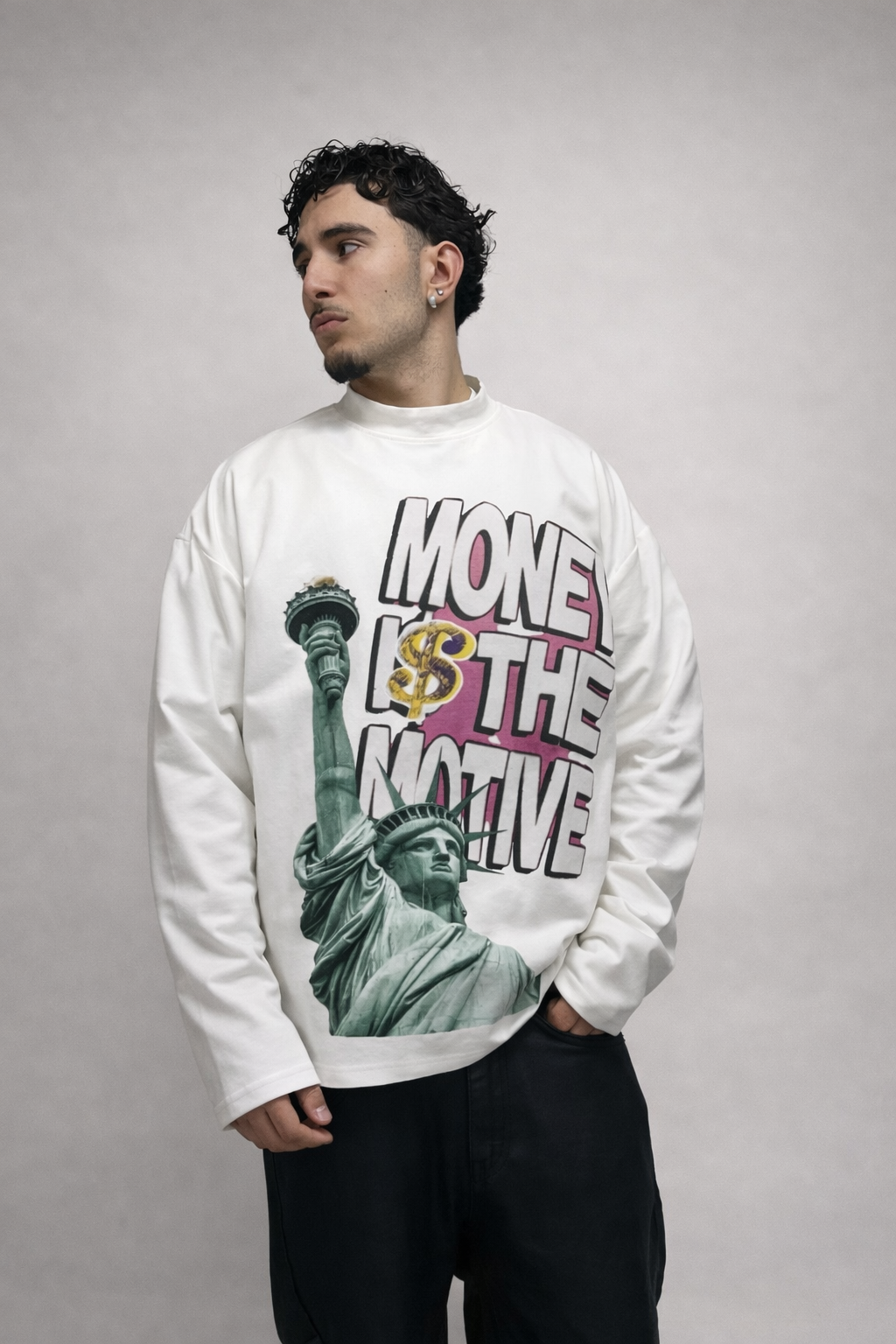 LONGSLEEVE MONEY WHITE