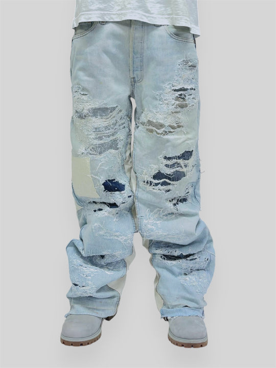 DENIM DESTROYED LIGHT BLUE