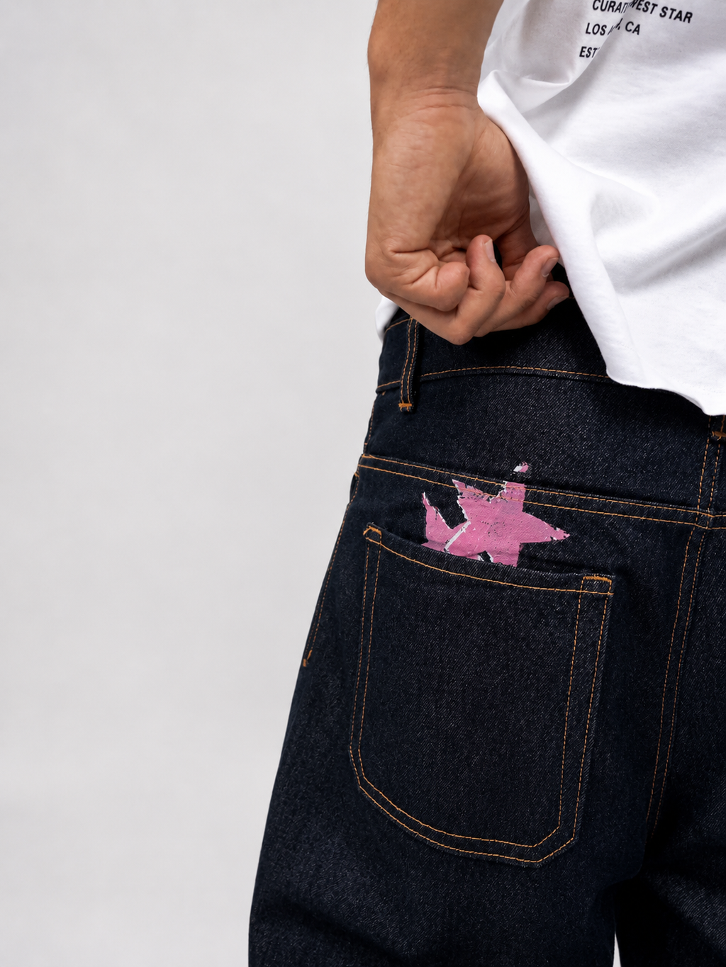 RAW DENIM STARS PINK