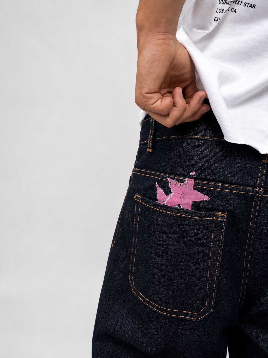 RAW DENIM STARS PINK