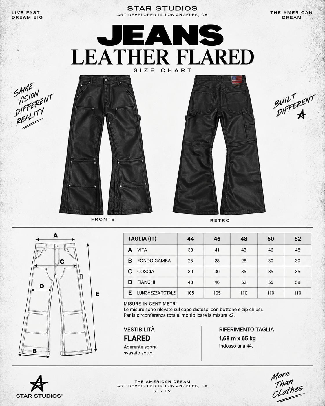 JEANS LEATHER FLARED