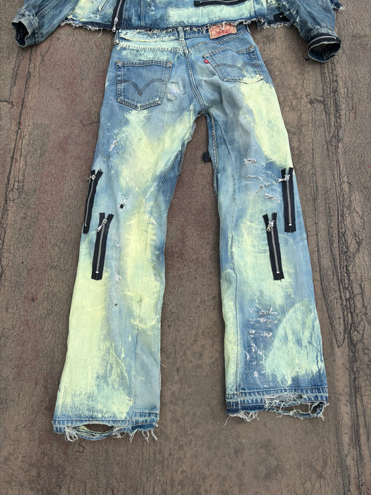 JEANS BEIGE ZIP