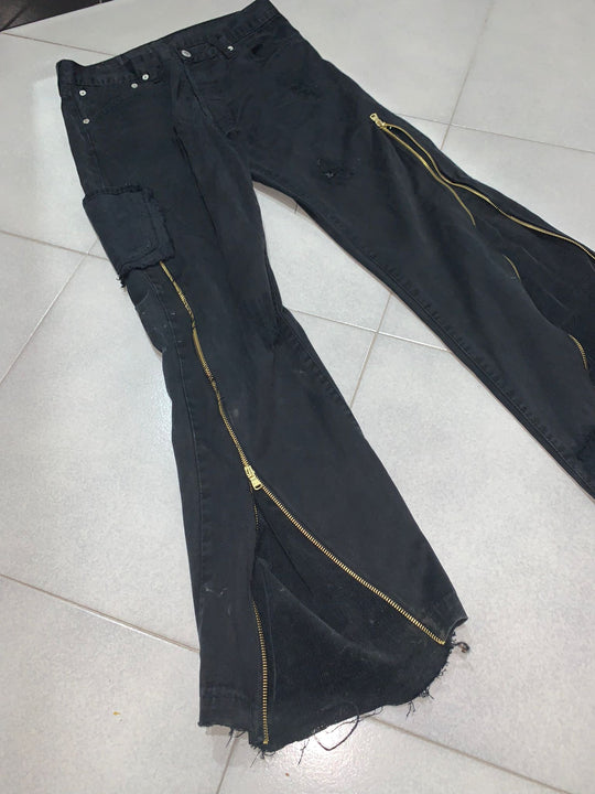 JEANS ZIP FLARED